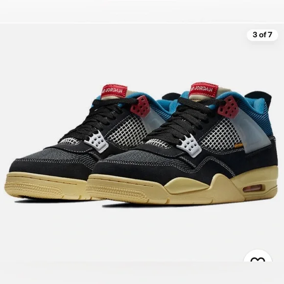 Air Jordan 4 Retro SP Black Blue Red with Cream Sole - Picture 1 of 9